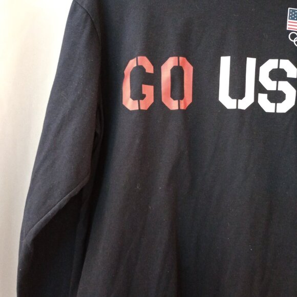 Team USA Olympic Committee XL Navy Hooded Women’s Long Sleeve T-Shirt - Picture 4 of 13